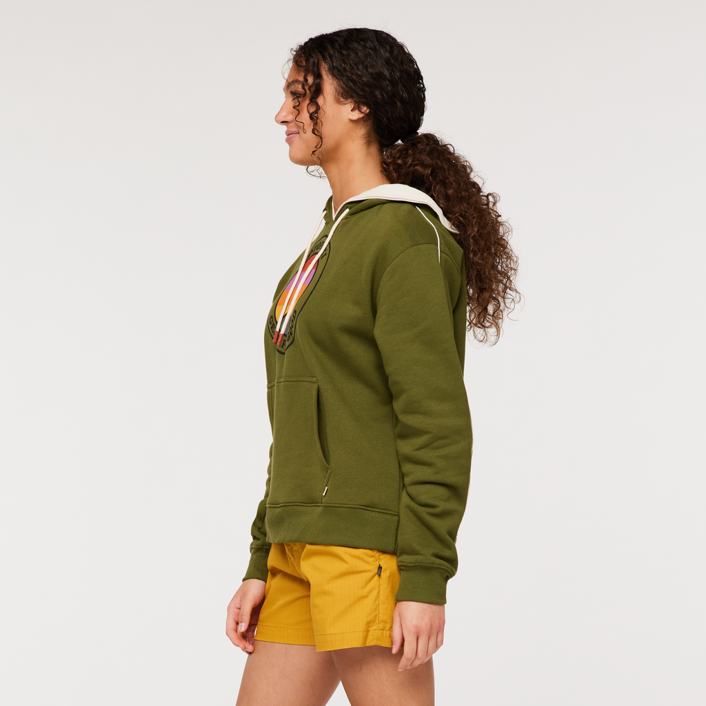 Sunny Side Organic Pullover Hoodie - Women's, Pine, Model London