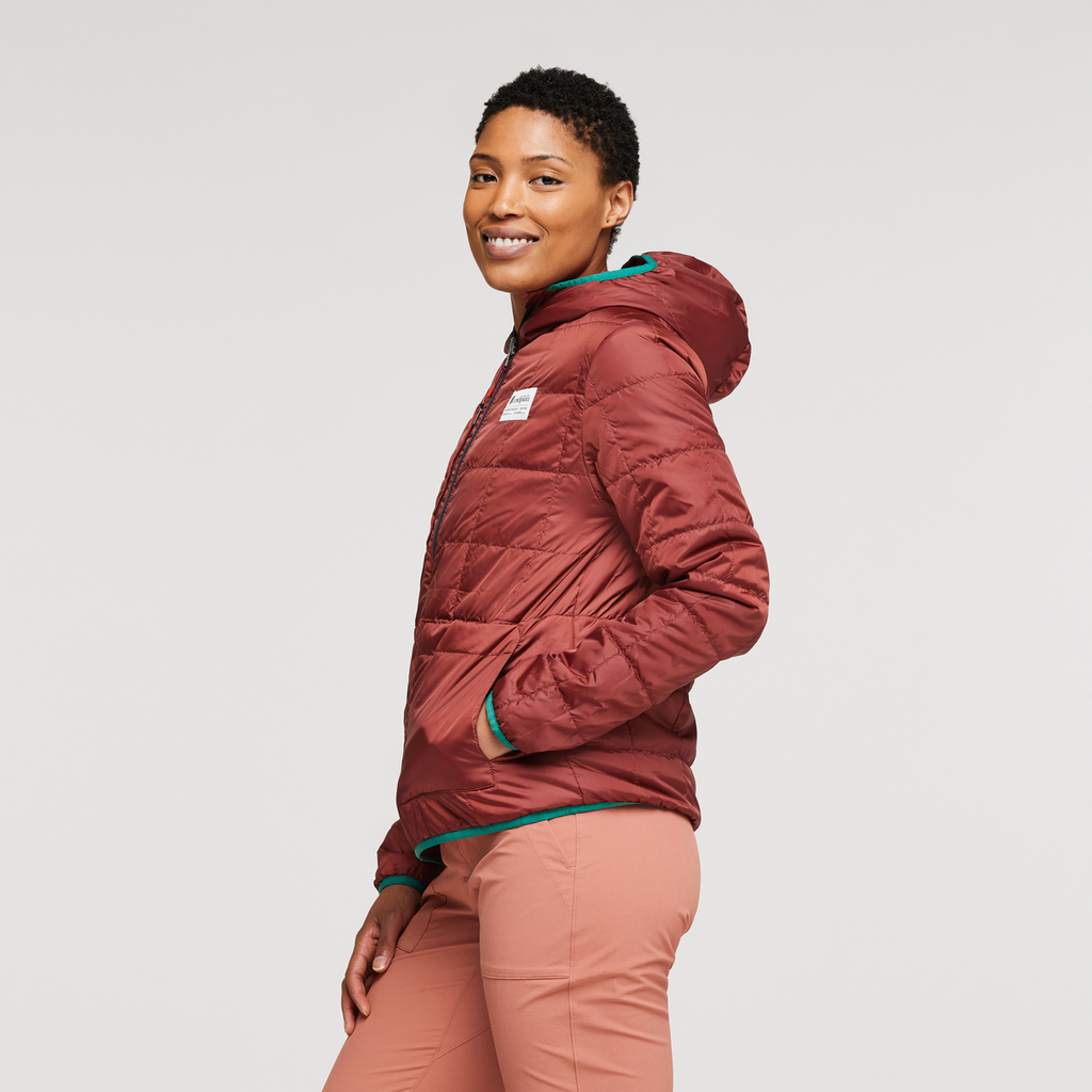 Teca Cálido Hooded Jacket - Women's, Spicy Sweet, Model Callie