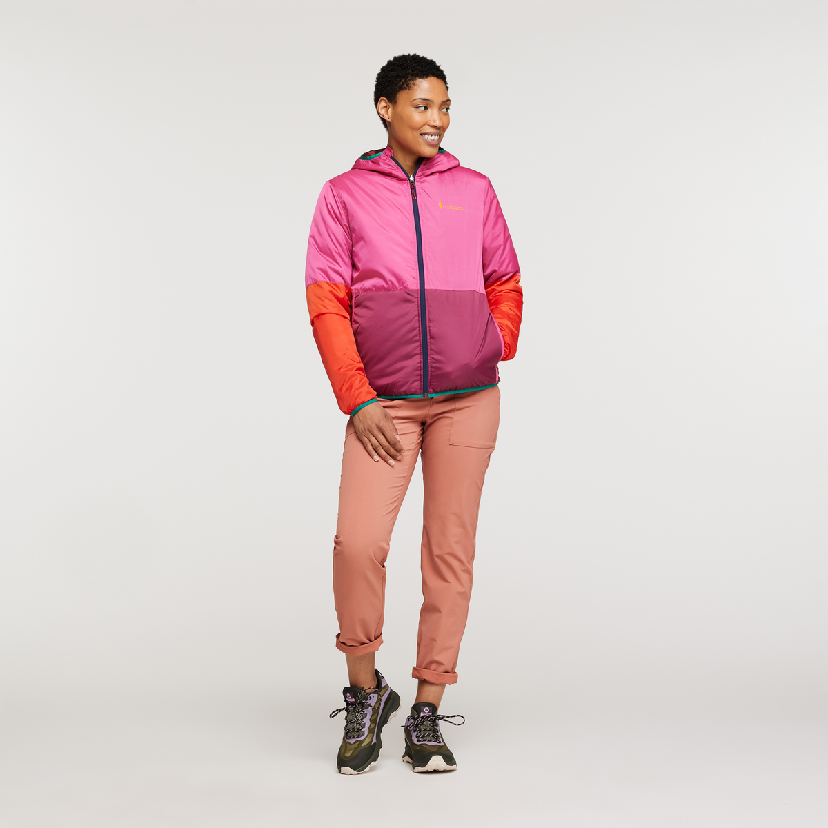 Teca Cálido Hooded Jacket - Women's, Spicy Sweet, Model Callie