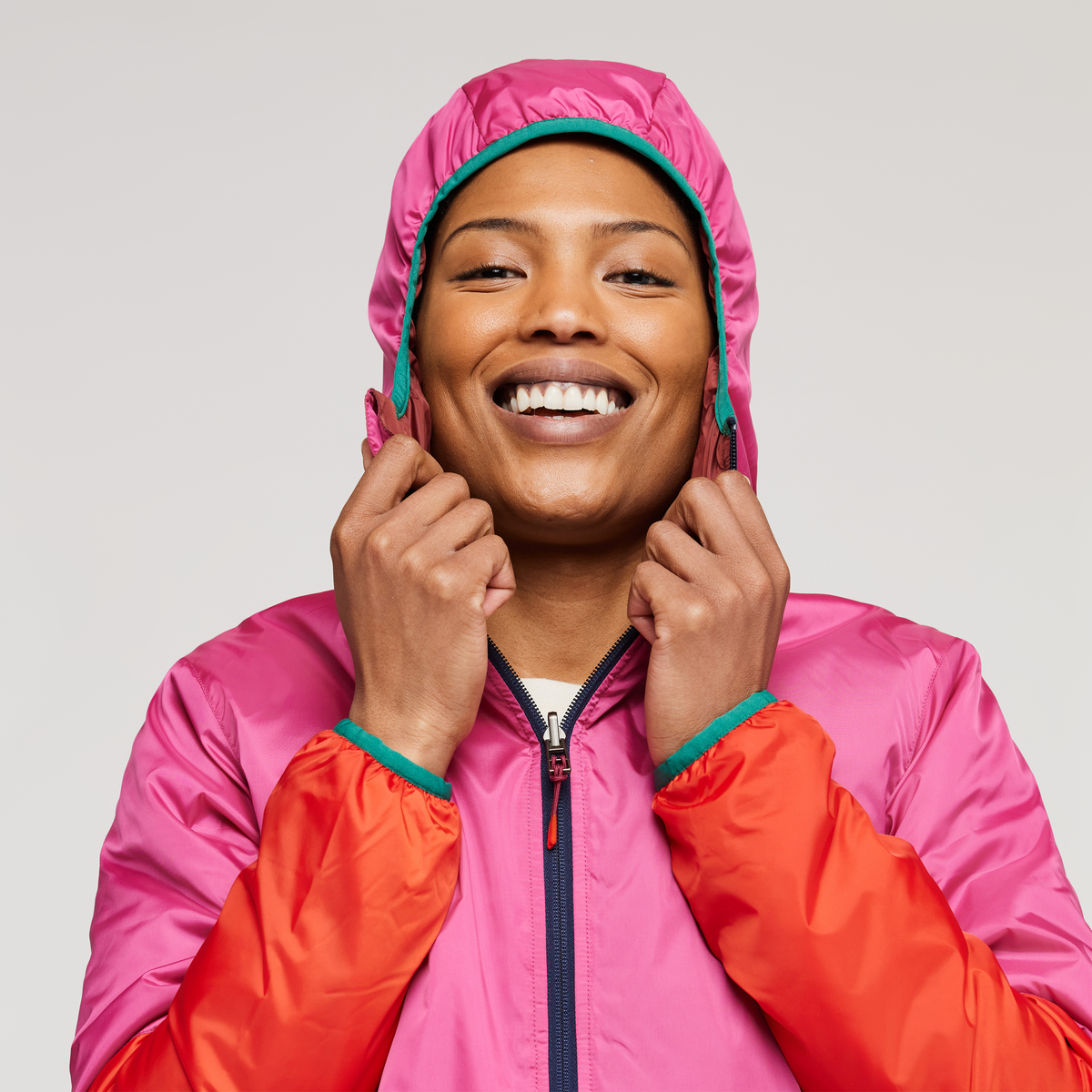 Teca Cálido Hooded Jacket - Women's, Spicy Sweet, Model Callie
