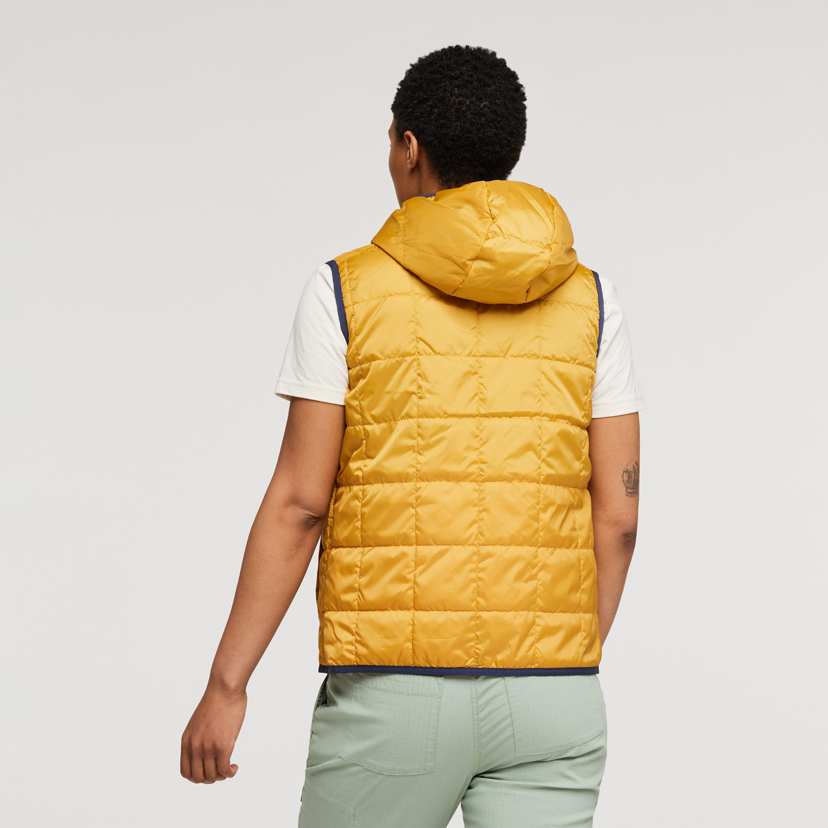 Teca Cálido Hooded Vest - Women's, Honeybee, Model Callie