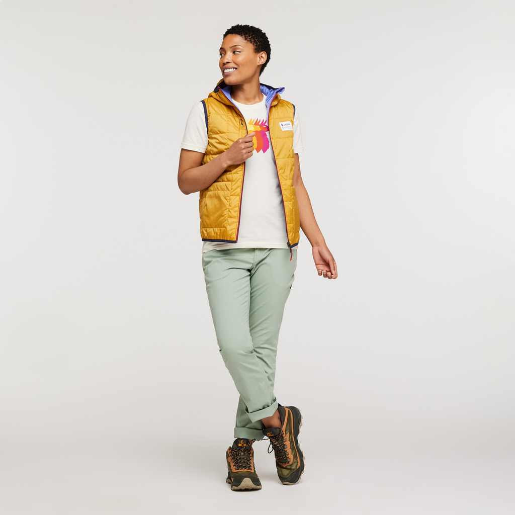 Teca Cálido Hooded Vest - Women's, Honeybee, Model Callie