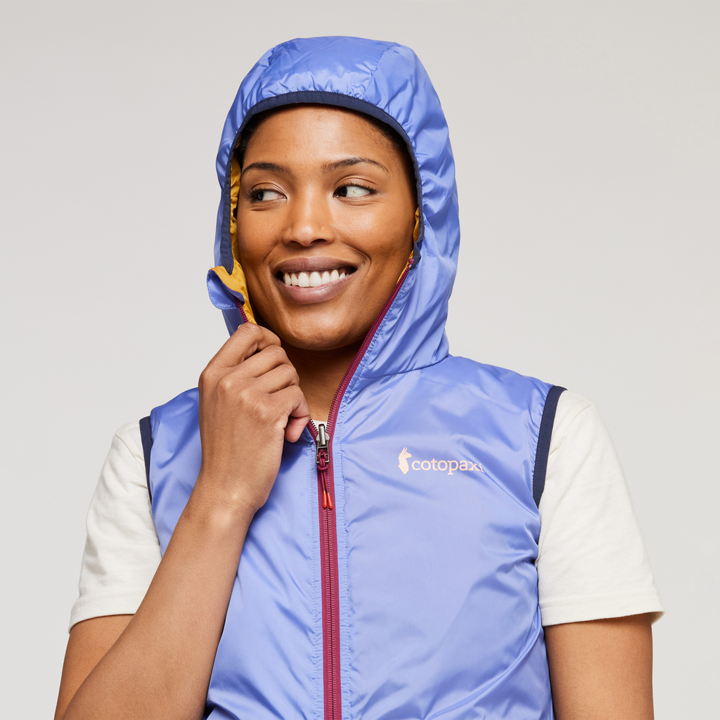  Teca Cálido Hooded Vest - Women's, Honeybee, Model Callie