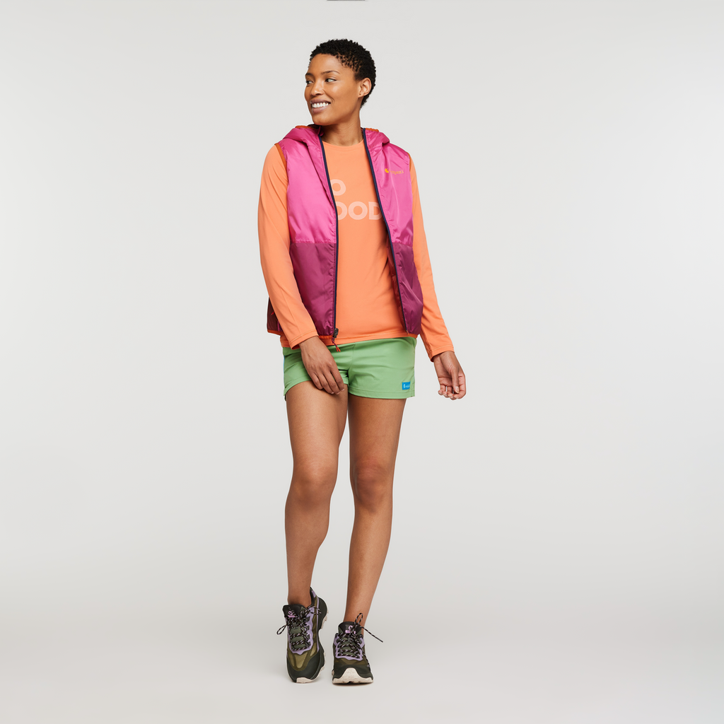 Teca Cálido Hooded Vest - Women's, Spicy Sweet, Model Callie