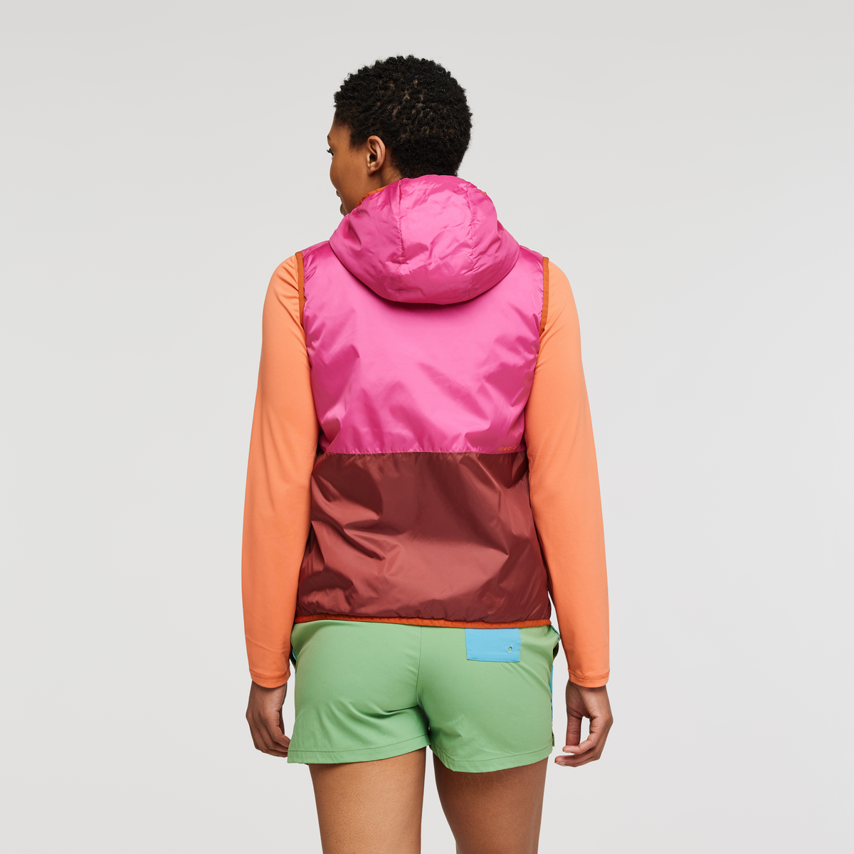 Teca Cálido Hooded Vest - Women's, Spicy Sweet, Model Callie
