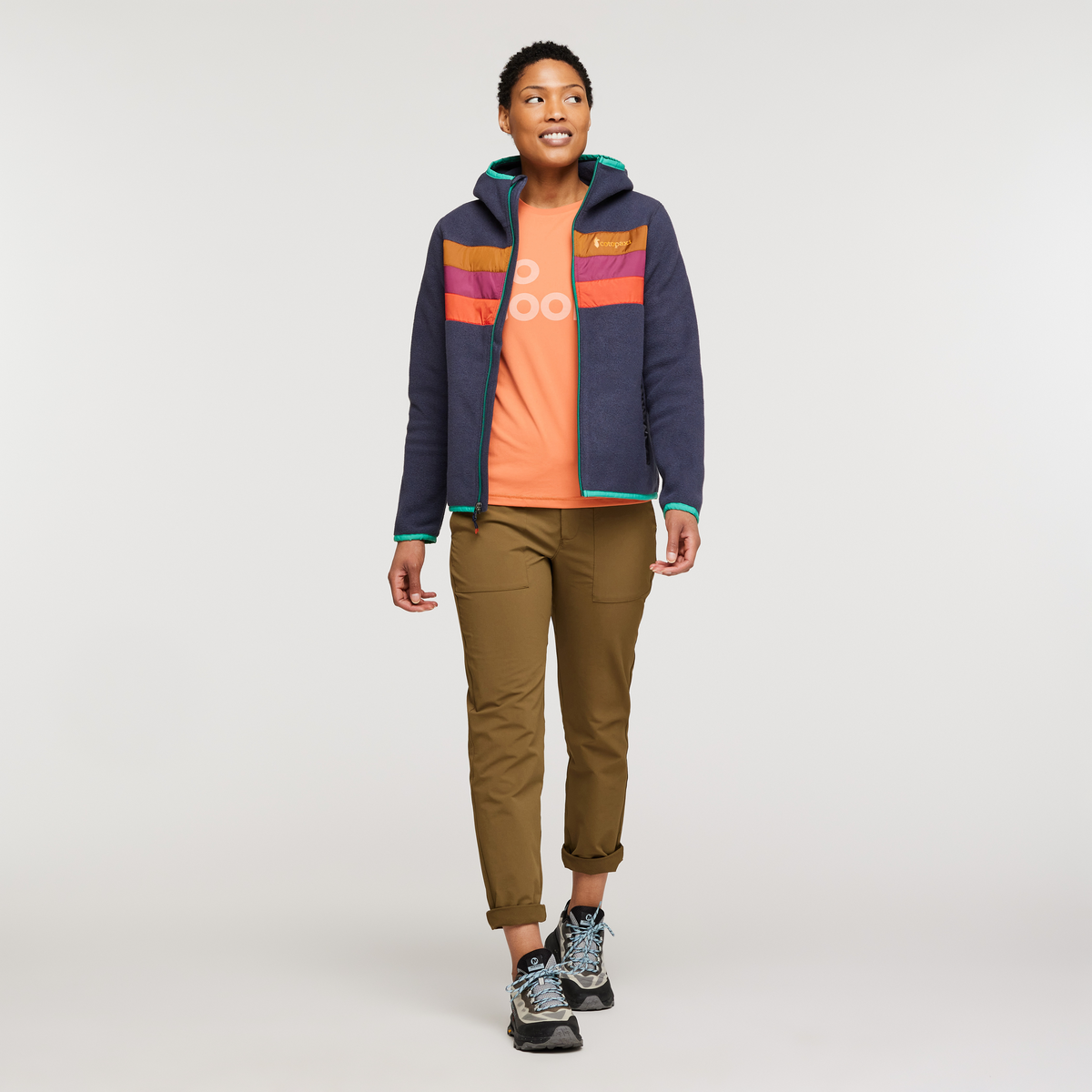 Teca Fleece Hooded Full-Zip Jacket - Women's, Saturn, Model Callie