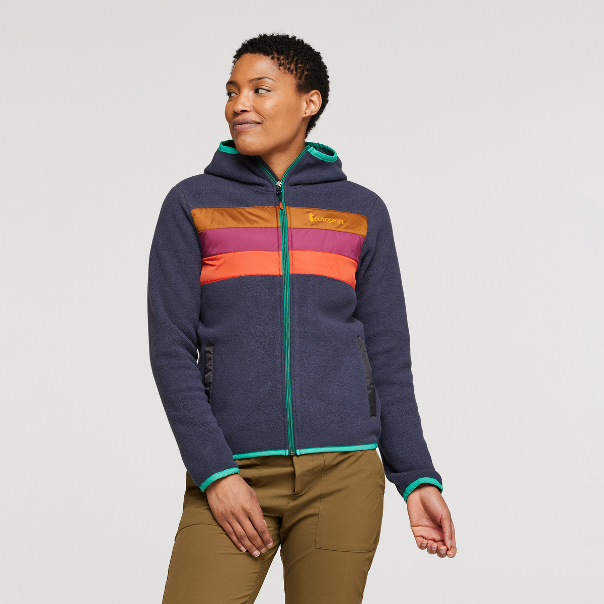 Teca Fleece Hooded Full-Zip Jacket - Women's, Saturn, Model Callie