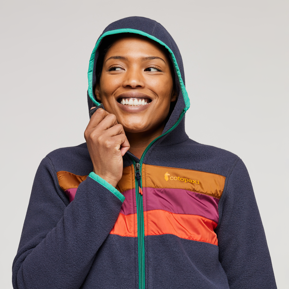 Teca Fleece Hooded Full-Zip Jacket - Women's, Saturn, Model Callie