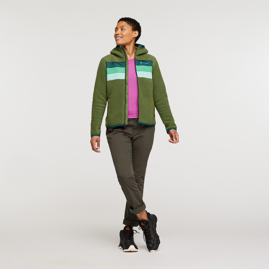 Teca Fleece Hooded Full-Zip Jacket - Women's, Squirrel, Model Callie