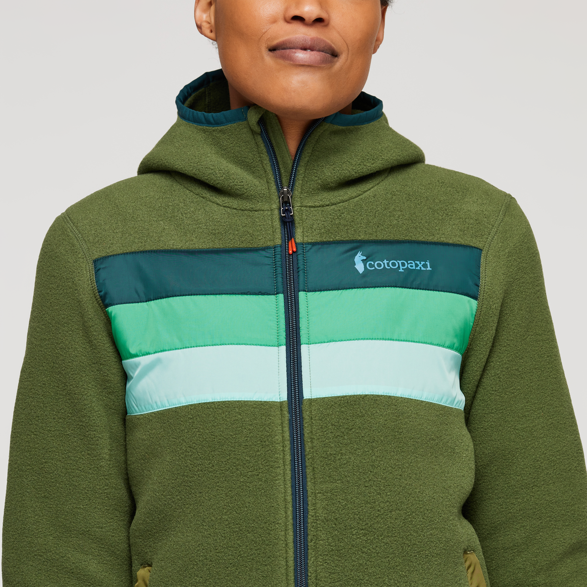 Teca Fleece Hooded Full-Zip Jacket - Women's, Squirrel, Model Callie