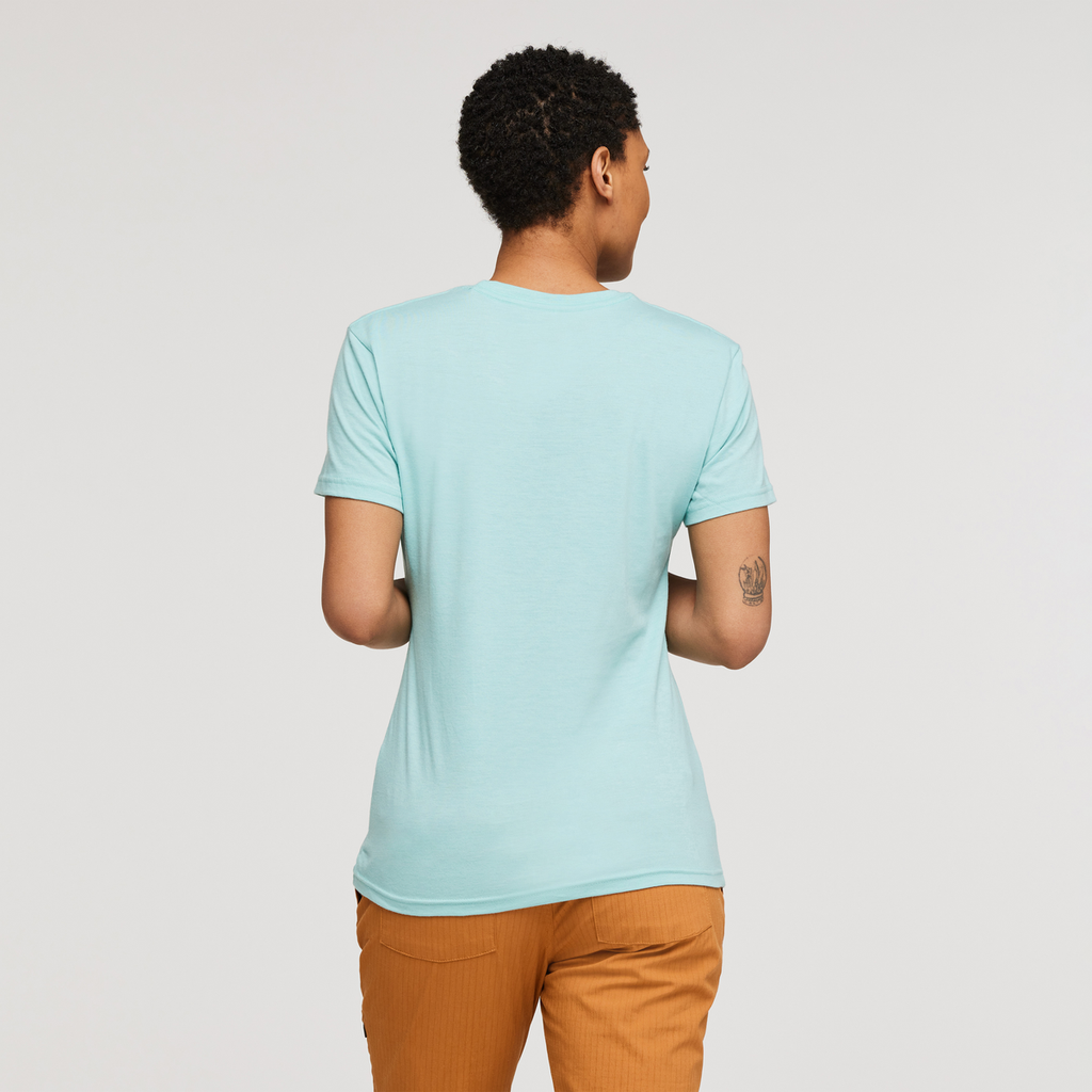 Topo Llama T-Shirt - Women's, Sea Glass, Model Callie