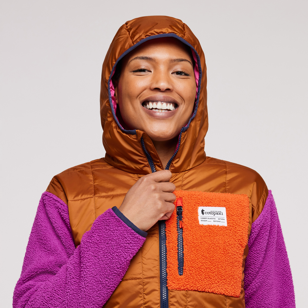 Trico Hybrid Jacket - Women's, Mezcal/Foxglove, Model Callie