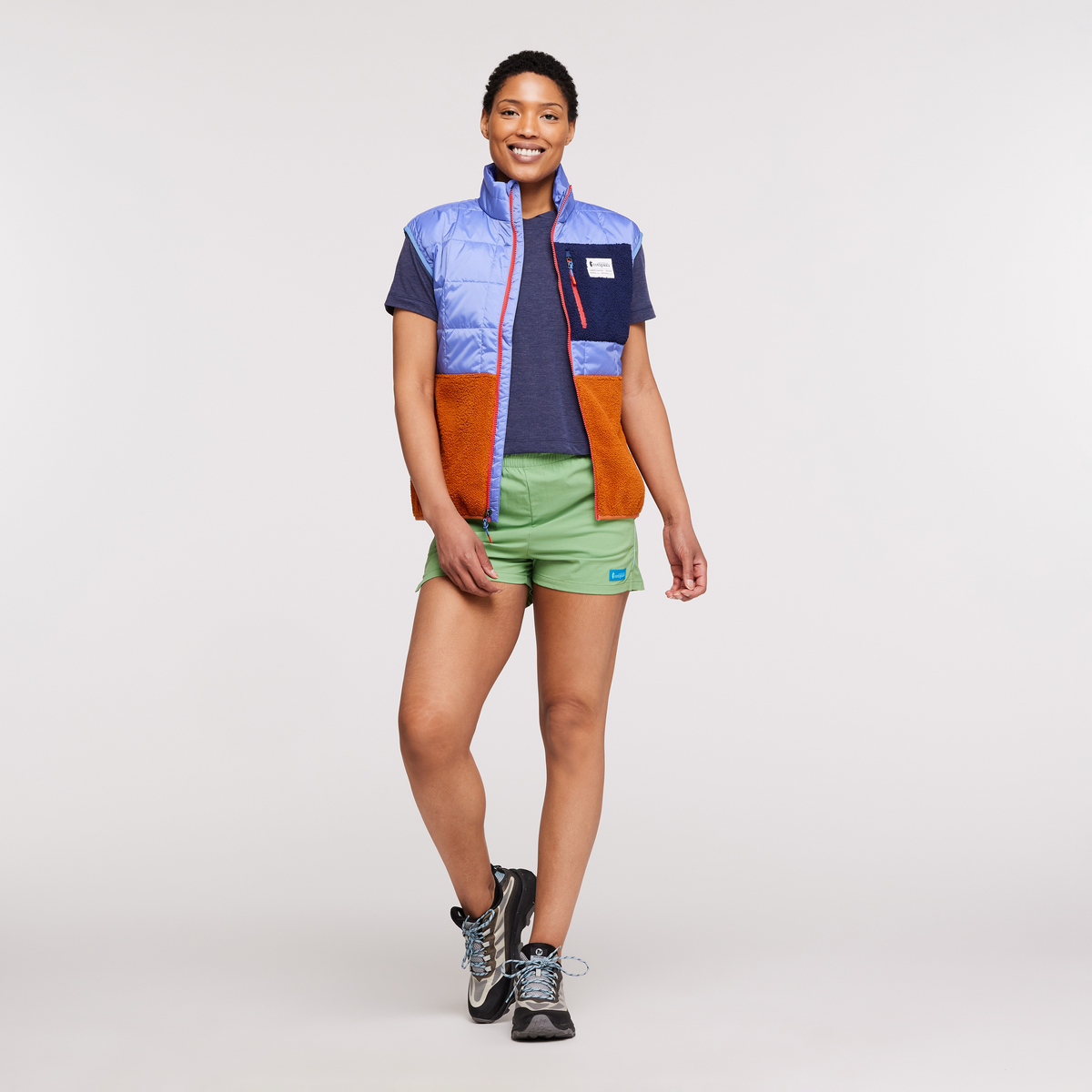 Trico Hybrid Vest - Women's, Lupine/Mezcal, Model Callie