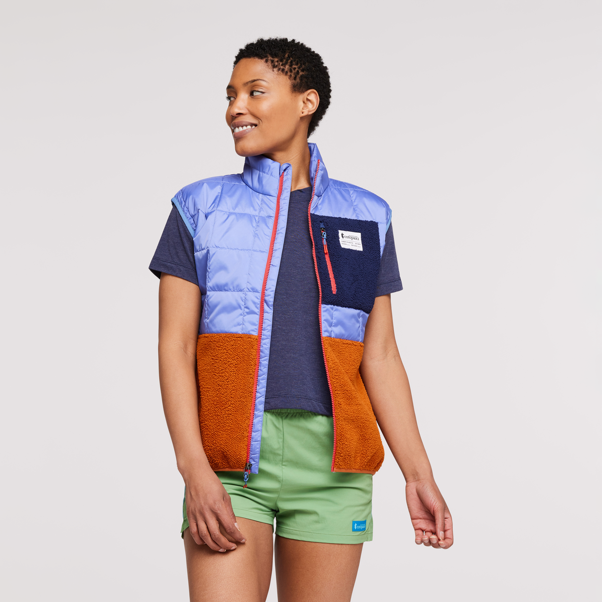 Trico Hybrid Vest - Women's, Lupine/Mezcal, Model Callie