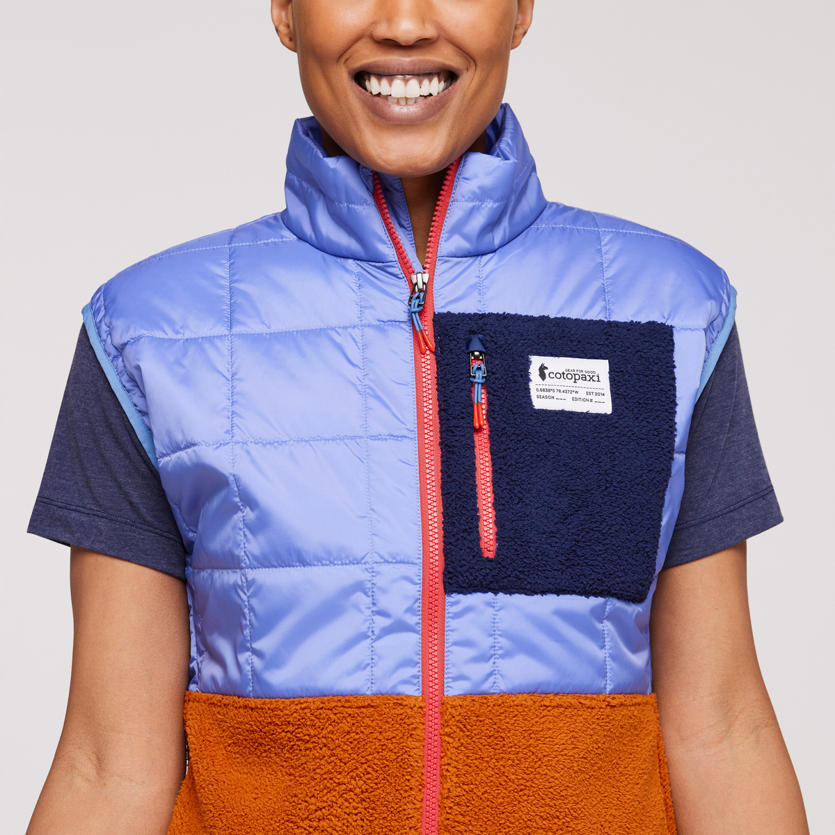 Trico Hybrid Vest - Women's, Lupine/Mezcal, Model Callie