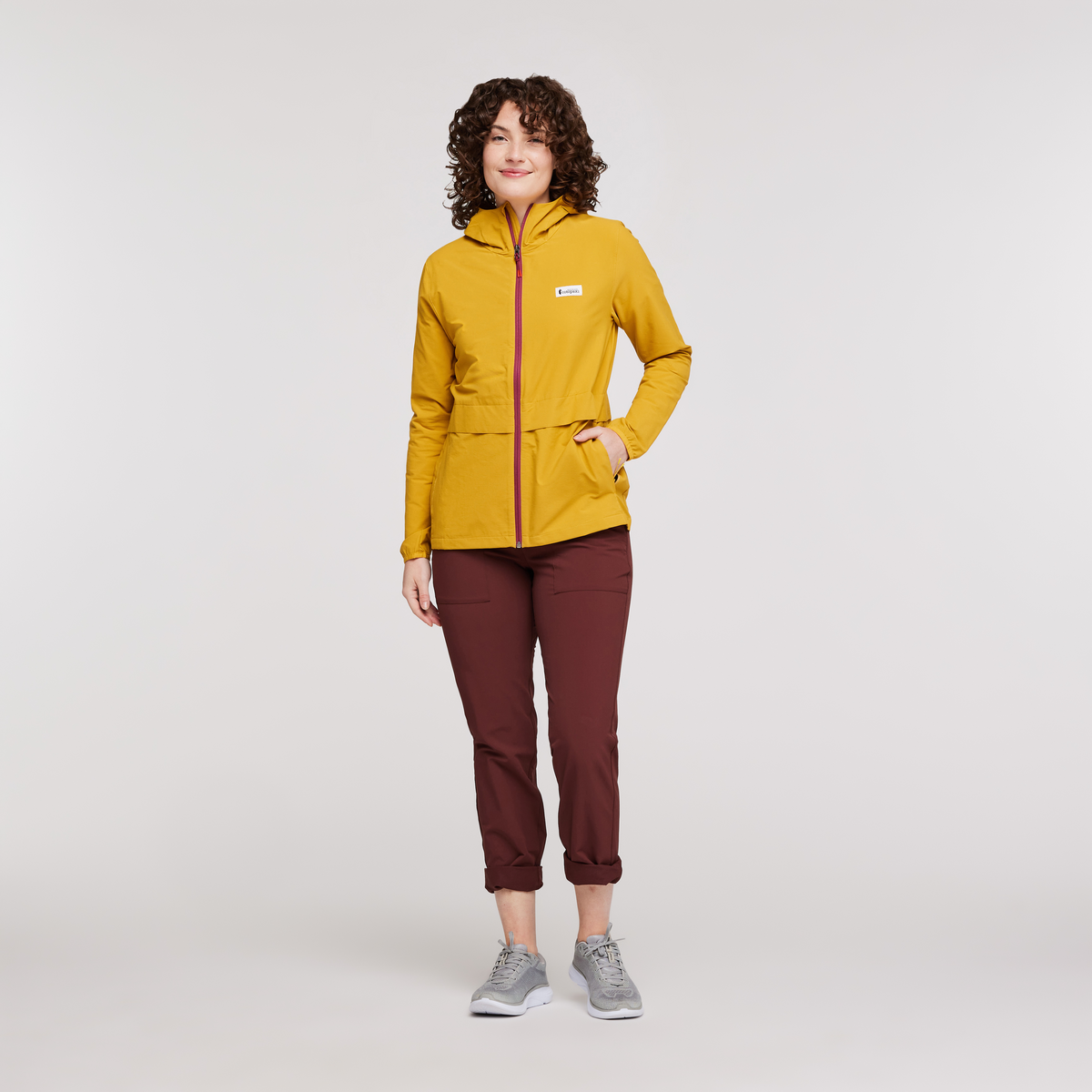 Viento Travel Jacket - Women's, Amber, Model Courtney