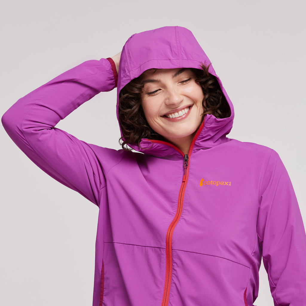 Vuelta Performance Windbreaker Jacket - Women's, Foxglove, Model Courtney