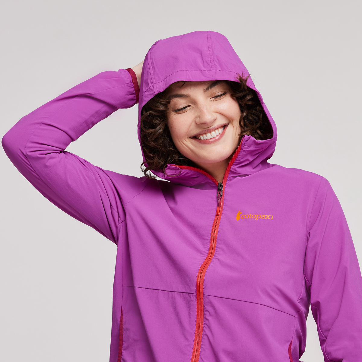 Vuelta Performance Windbreaker Jacket - Women's, Foxglove, Model Courtney