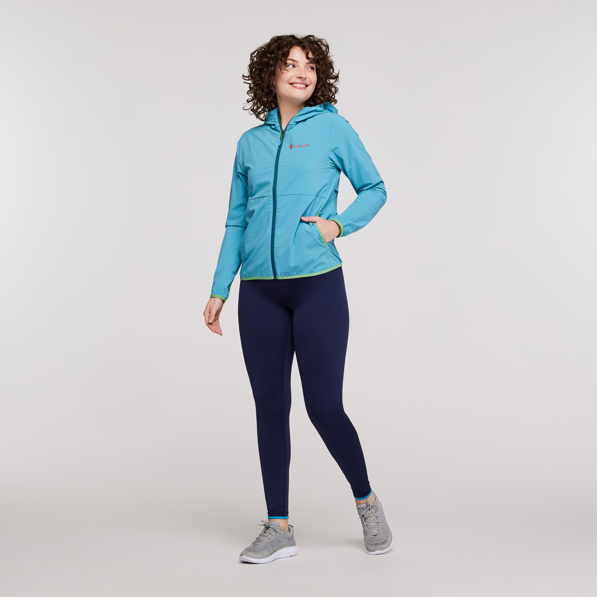 Vuelta Performance Windbreaker Jacket - Women's, Poolside, Model Courtney