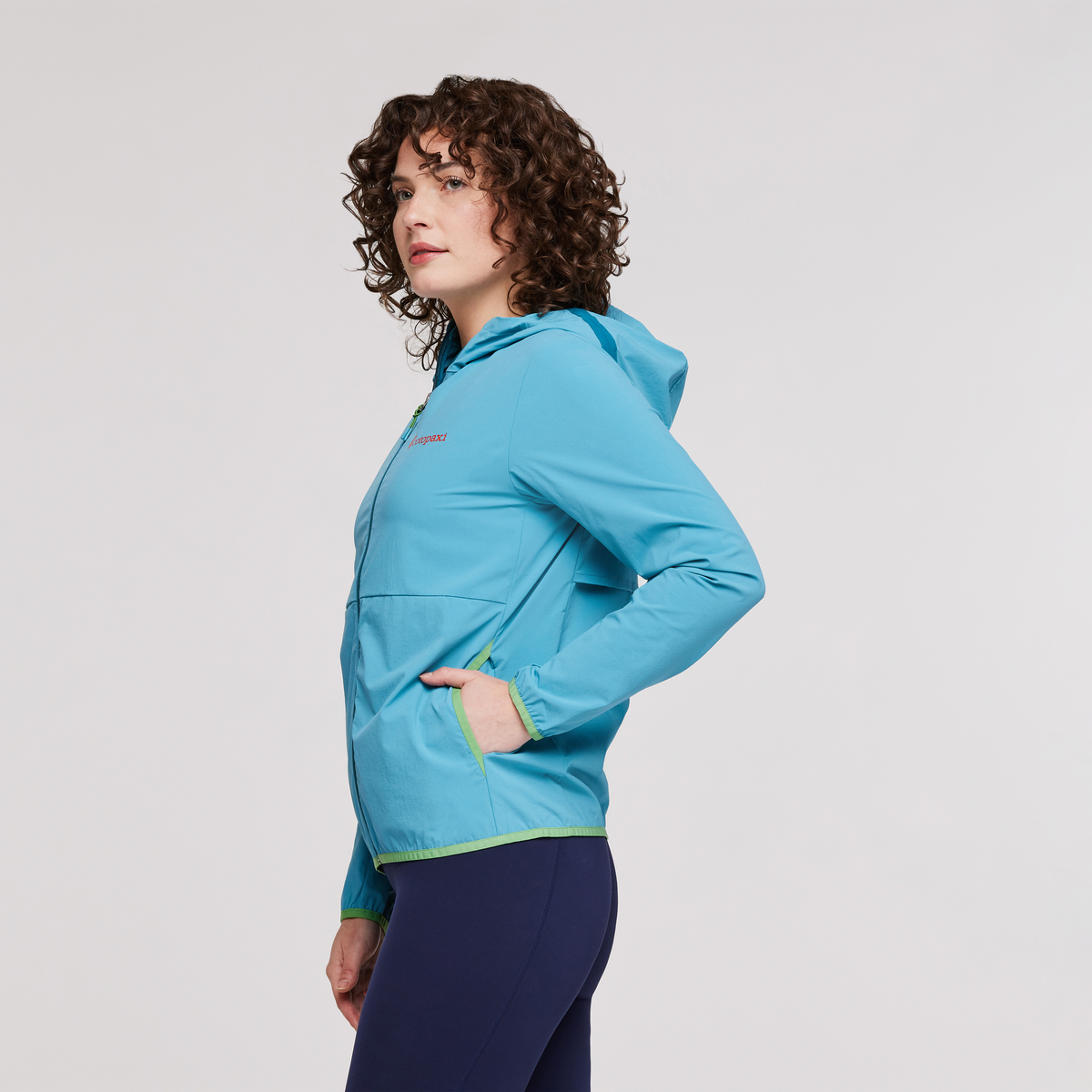 Vuelta Performance Windbreaker Jacket - Women's, Poolside, Model Courtney