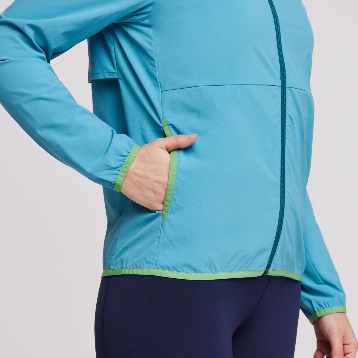 Vuelta Performance Windbreaker Jacket - Women's, Poolside, Model Courtney