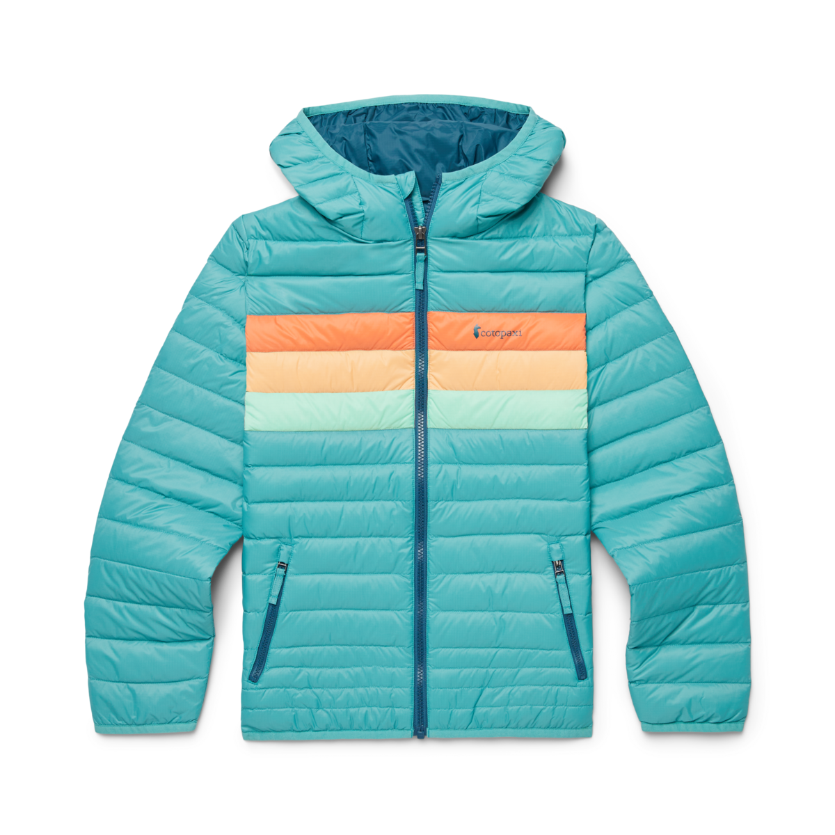 Fuego Hooded Down Jacket - Kids', Coastal Stripes