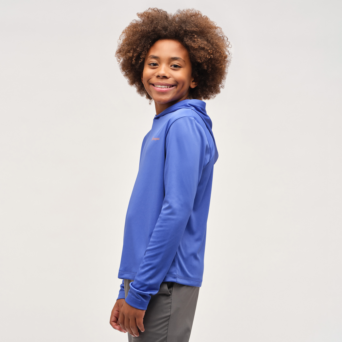Tapir Long-Sleeve Tech Tee - Kids', Scuba Blue, Model Isaiah