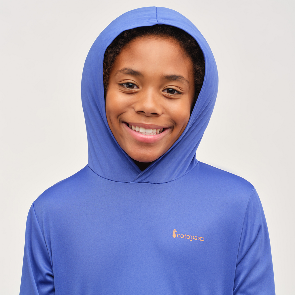 Tapir Long-Sleeve Tech Tee - Kids', Scuba Blue, Model Isaiah
