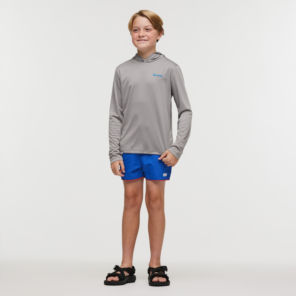 Tapir Long-Sleeve Tech Tee - Kids', Smoke, Model Dax