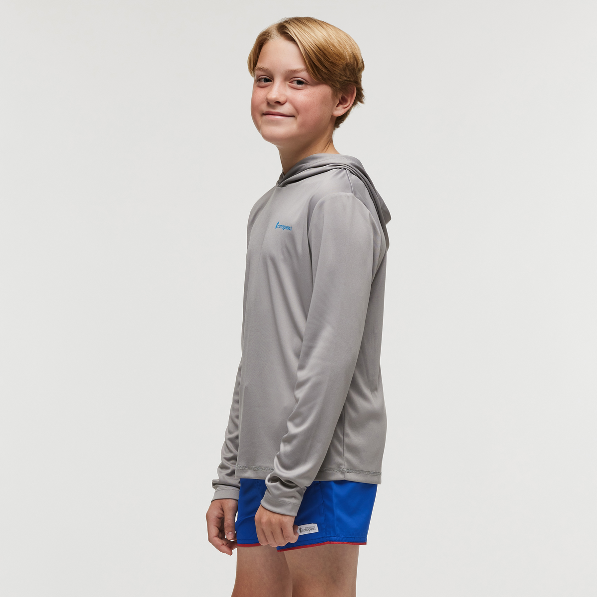 Tapir Long-Sleeve Tech Tee - Kids', Smoke, Model Dax