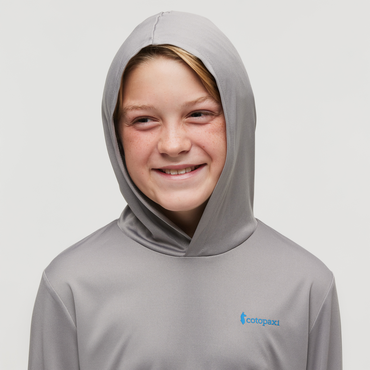 Tapir Long-Sleeve Tech Tee - Kids', Smoke, Model Dax