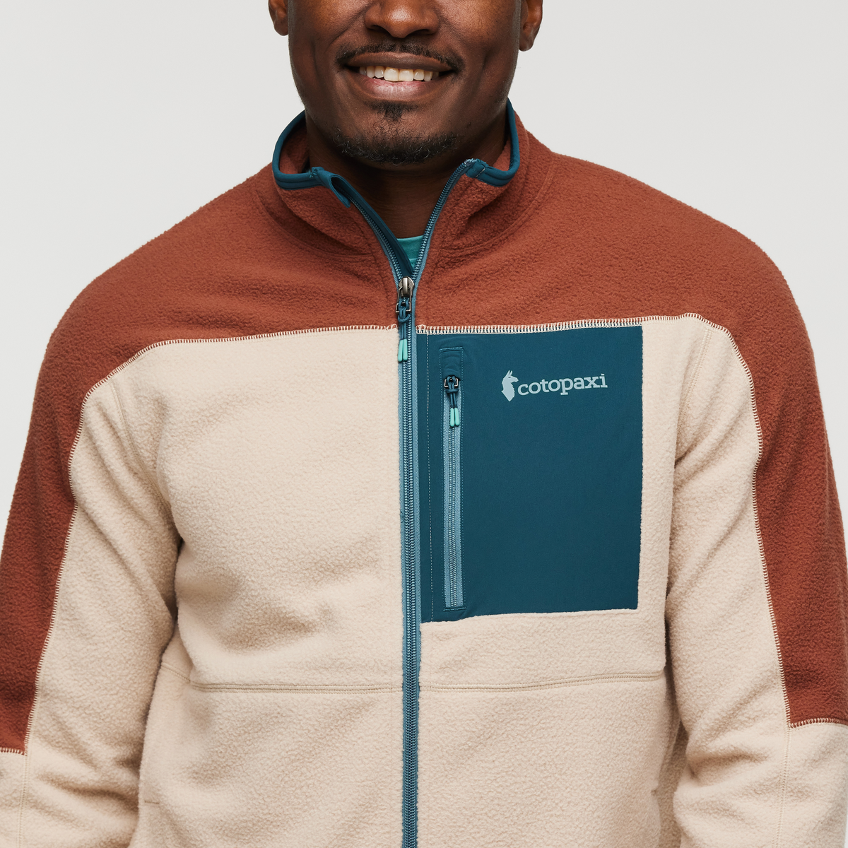 Abrazo Fleece Full-Zip Jacket - Men's, Acorn/Oatmeal, Model Jeremy