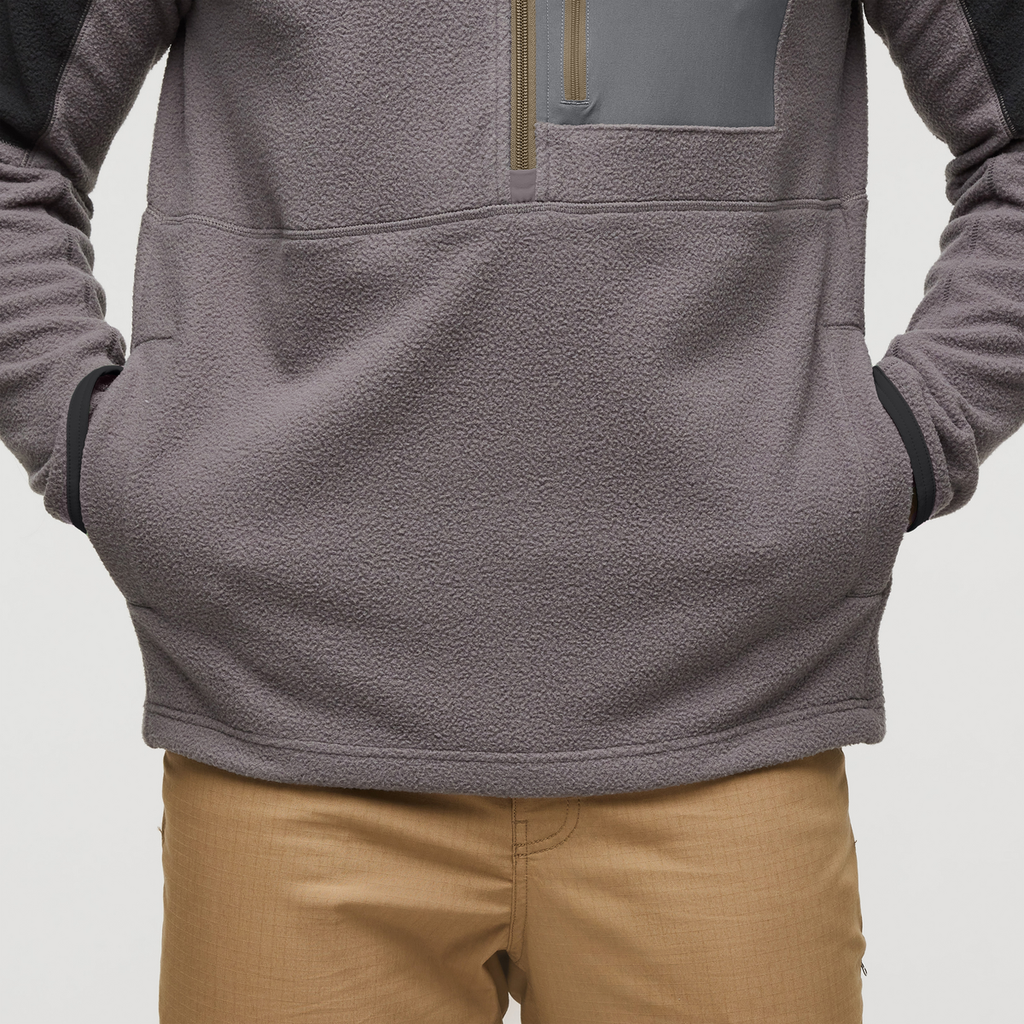 Abrazo Half-Zip Fleece Jacket - Men's, Black/Cinder, Model Jeremy