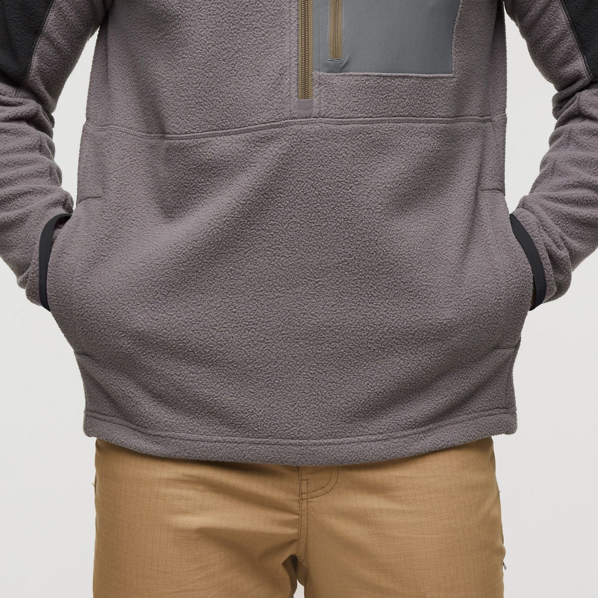 Abrazo Half-Zip Fleece Jacket - Men's, Black/Cinder, Model Jeremy