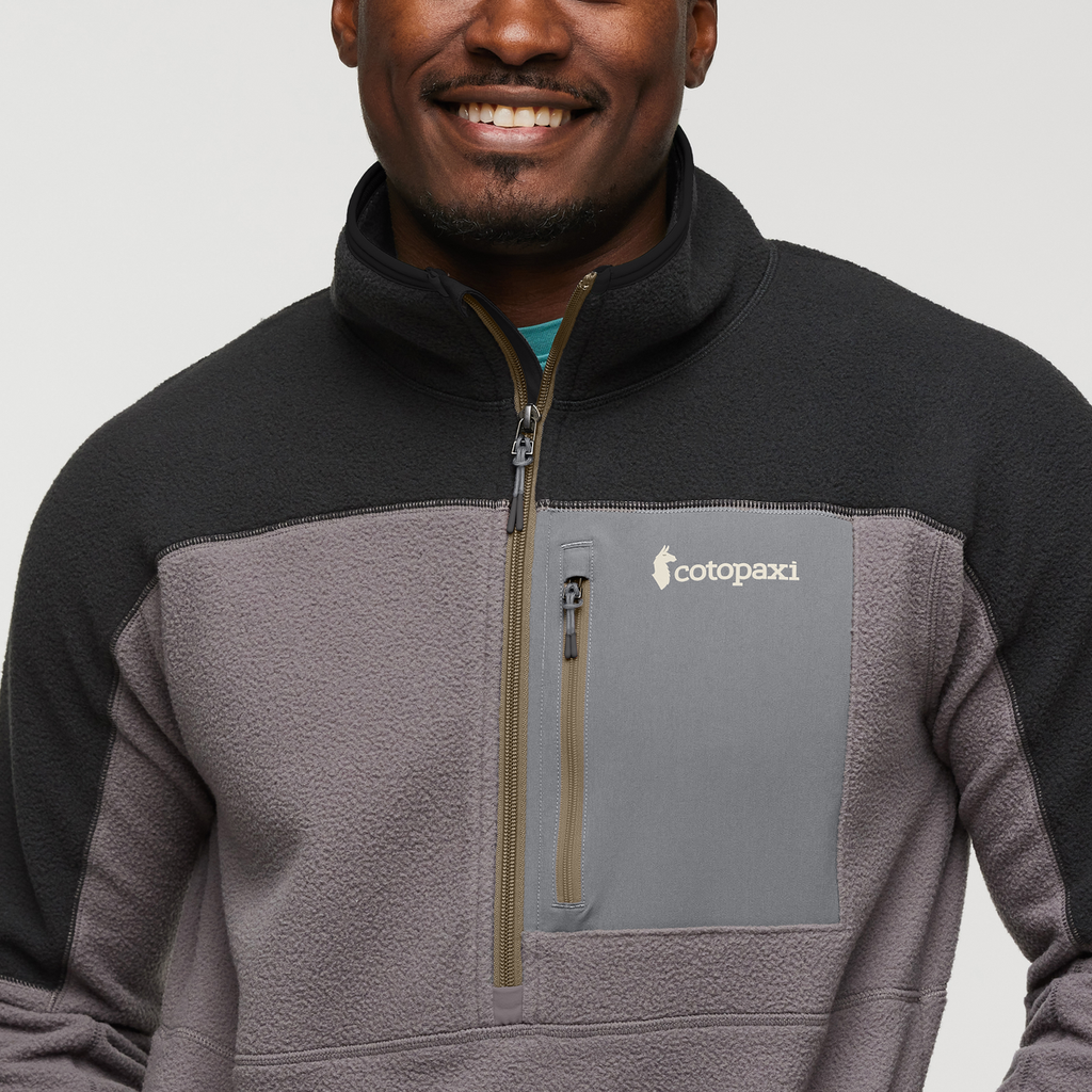 Abrazo Half-Zip Fleece Jacket - Men's, Black/Cinder, Model Jeremy