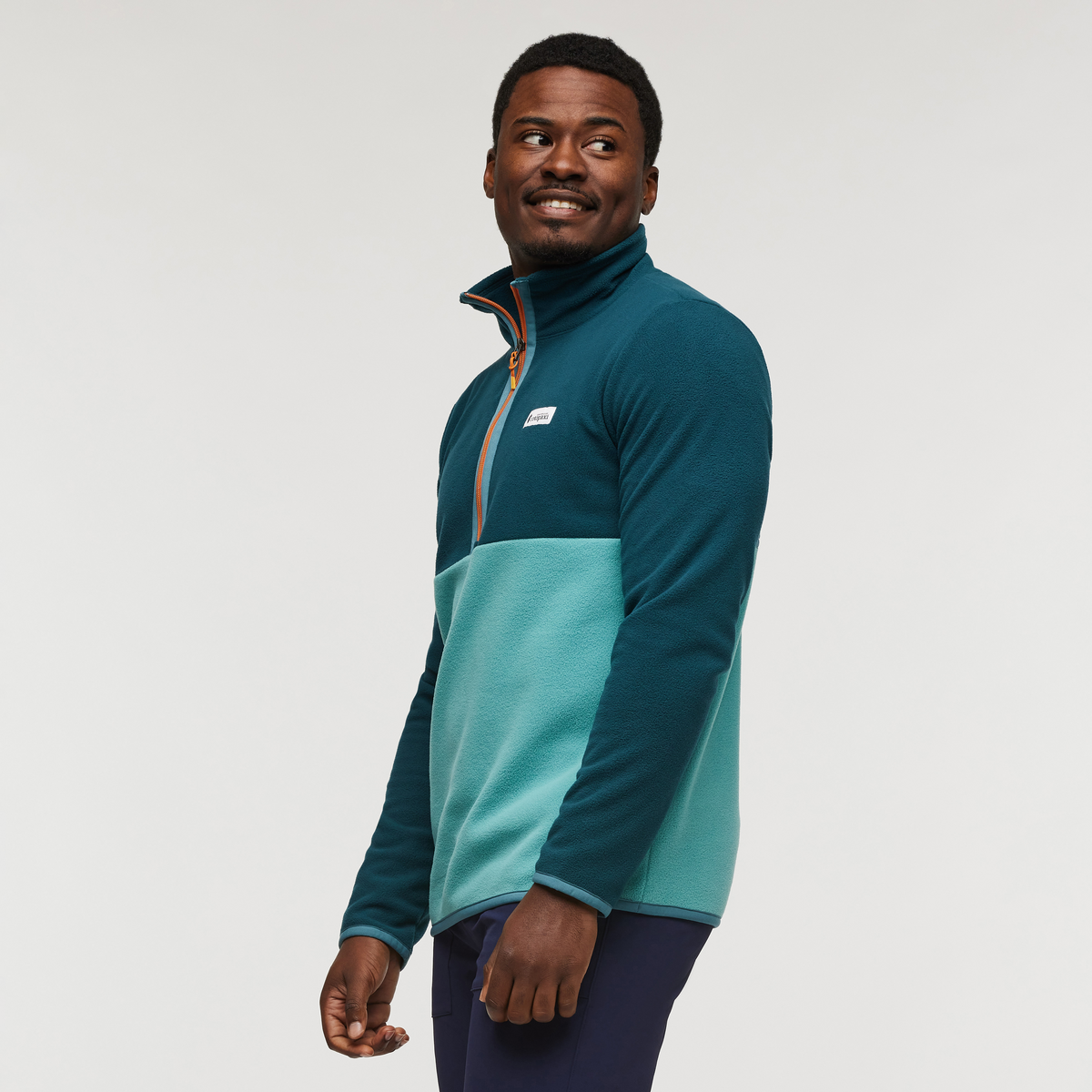 Amado Fleece Pullover - Men's, Abyss/Coastal, Model Jeremy