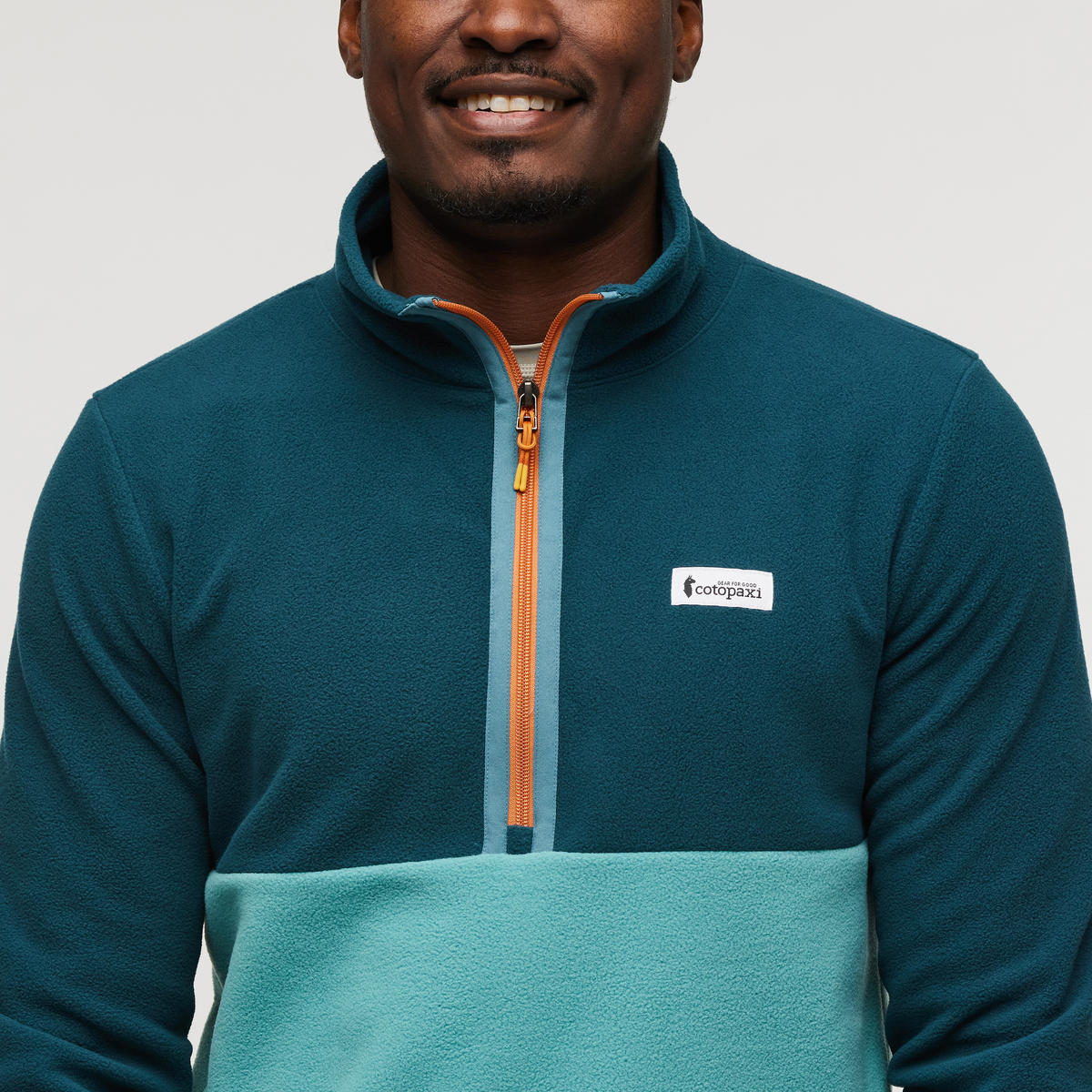 Amado Fleece Pullover - Men's, Abyss/Coastal, Model Jeremy