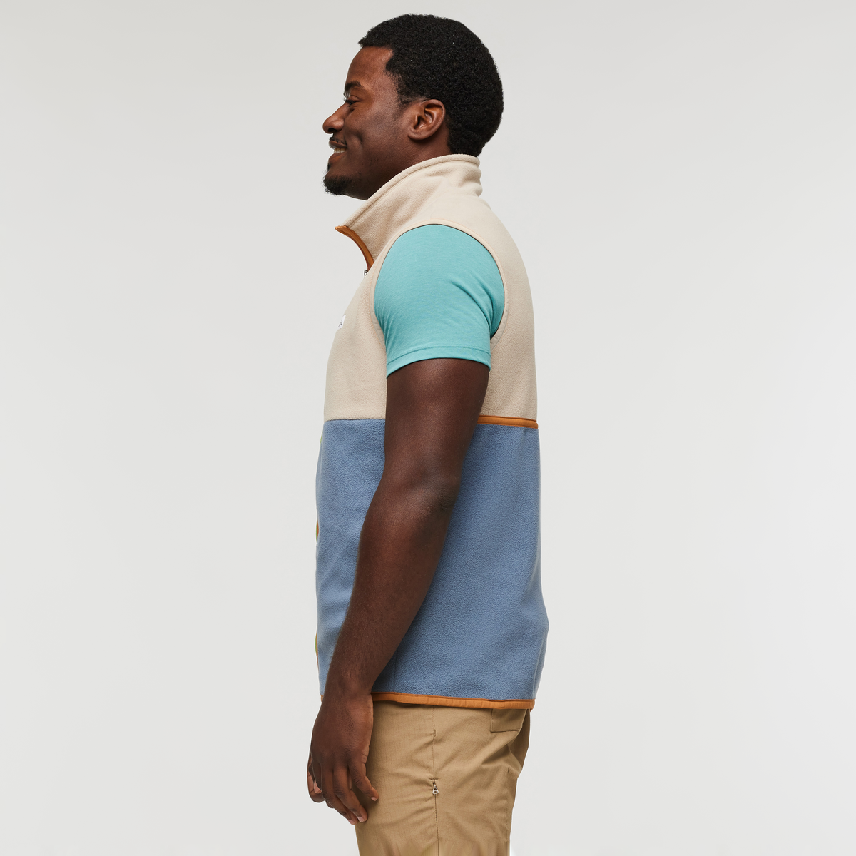 Amado Fleece Vest - Men's, Oatmeal/Tempest, Model Jeremy