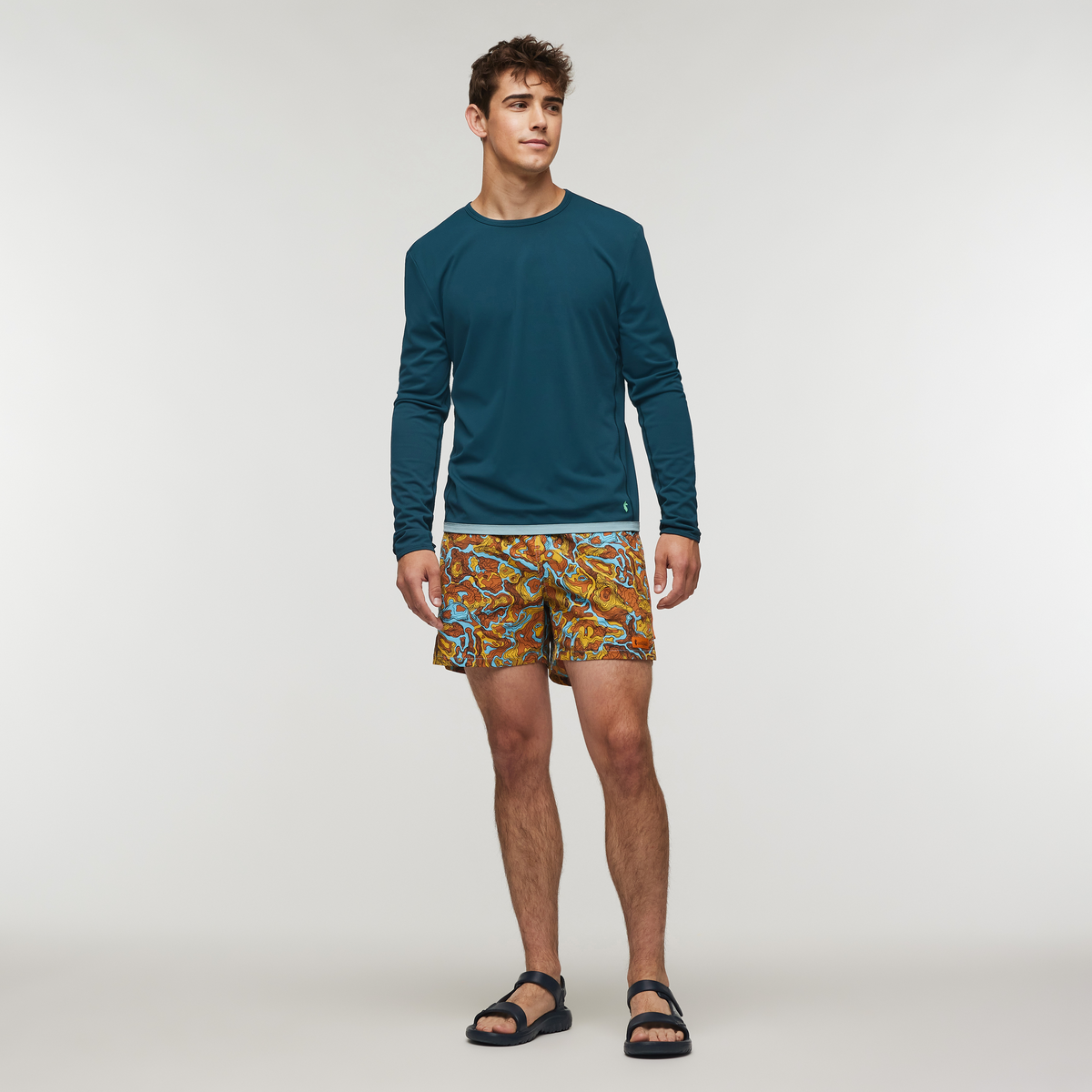 Brinco Short - Print - Men's, Blue Sky/Sunset, Model Kellan