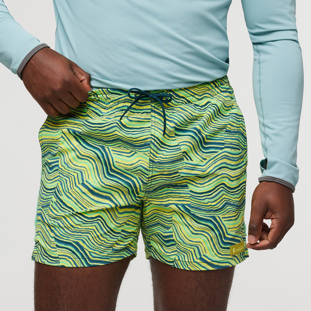 Brinco Short - Print - Men's, Parakeet/Abyss, Model Jeremy