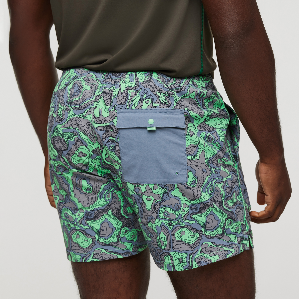 Brinco Short - Print - Men's, Tempest/Parakeet, Model Jeremy