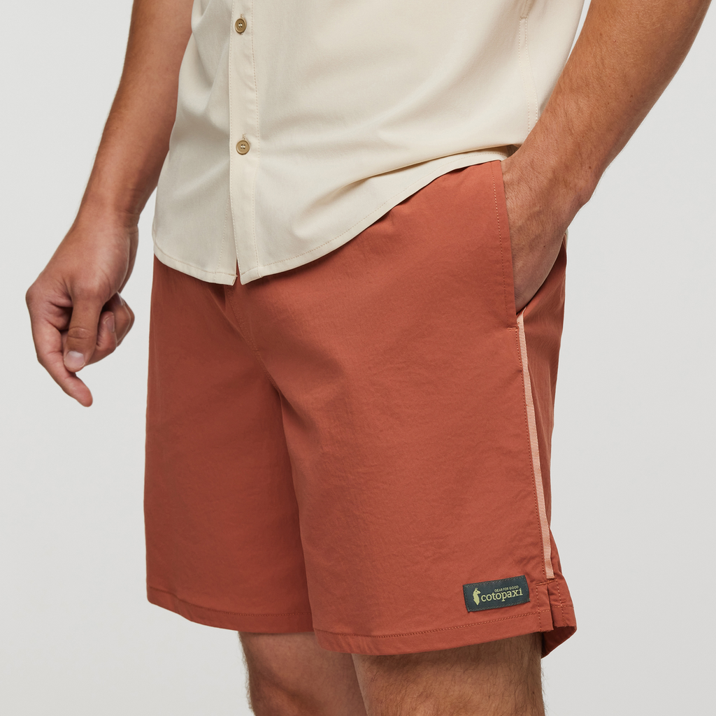Brinco 7 Inch Short - Solid - Men's, Faded Brick, Model Kellan