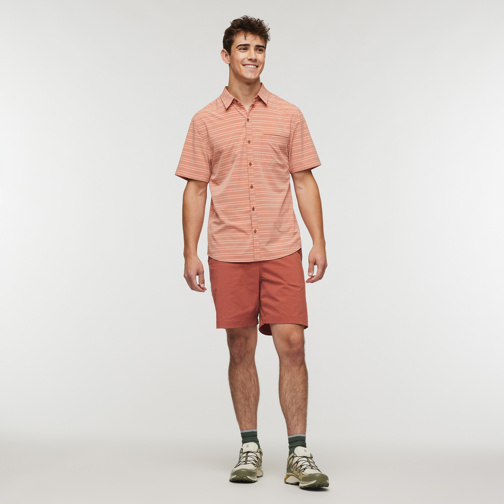 Cambio Button Up - Print - Men's, Faded Brick, Model Kellan