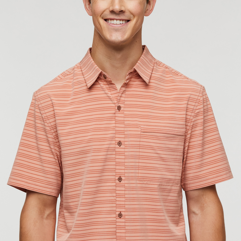 Cambio Button Up - Print - Men's, Faded Brick, Model Kellan
