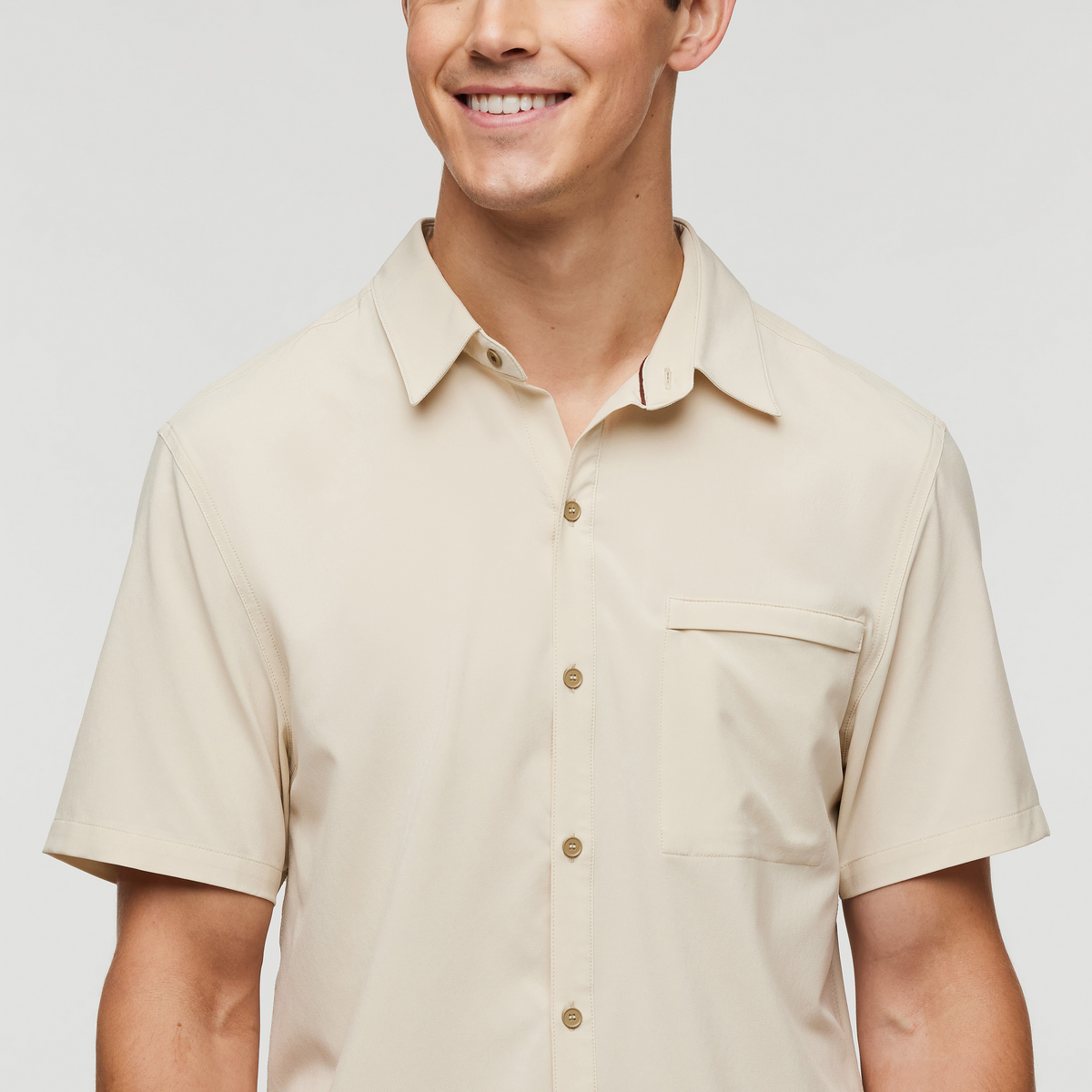 Cambio Button Up Shirt - Men's, Cream, Model Kellan