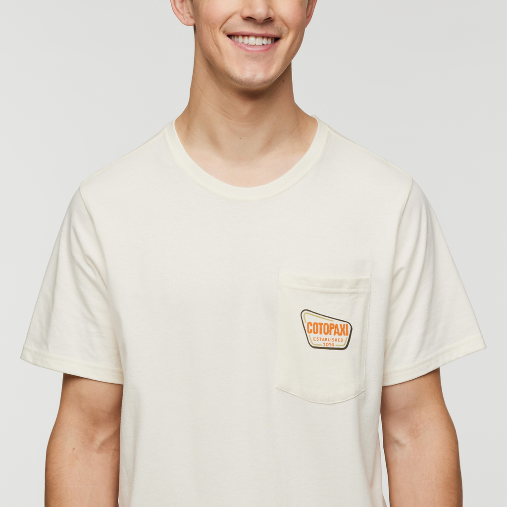 Camp Life Pocket T-Shirt - Men's, Bone, Model Kellan