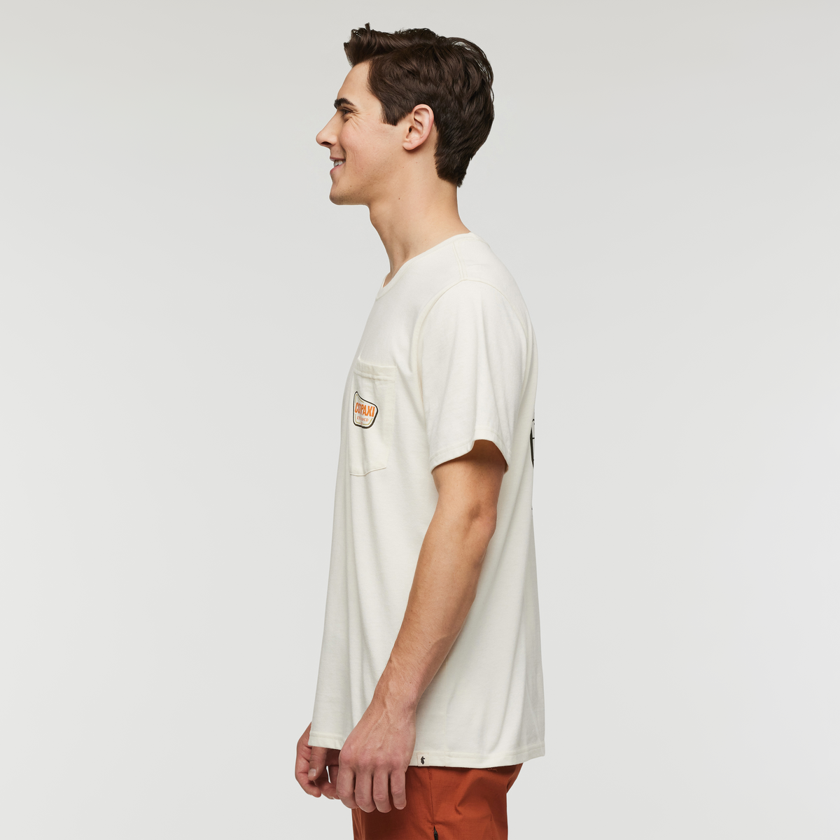 Camp Life Pocket T-Shirt - Men's, Bone, Model Kellan