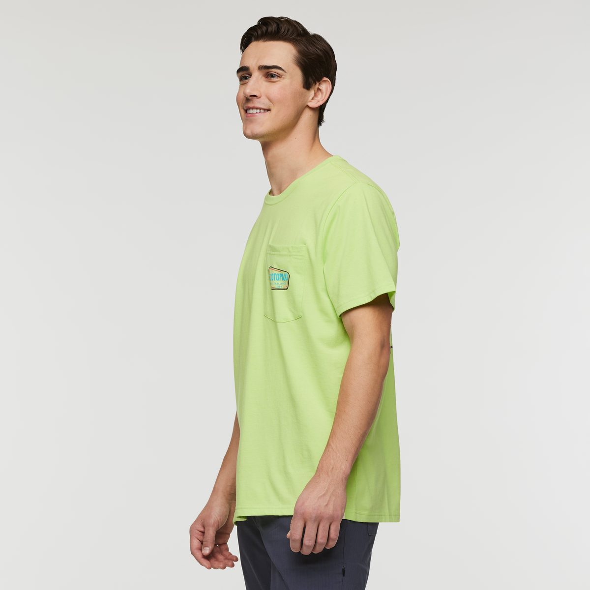 Camp Life Pocket T-Shirt - Men's, Lime, Model Kellan
