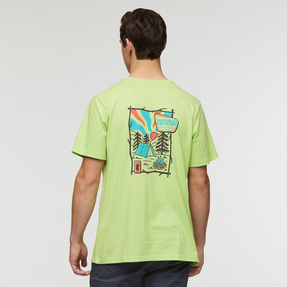 Camp Life Pocket T-Shirt - Men's, Lime, Model Kellan