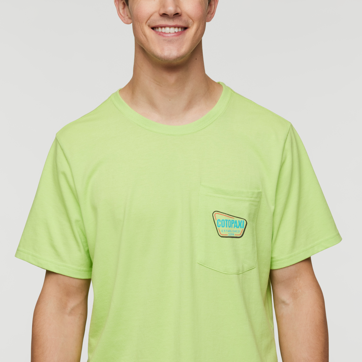 Camp Life Pocket T-Shirt - Men's, Lime, Model Kellan